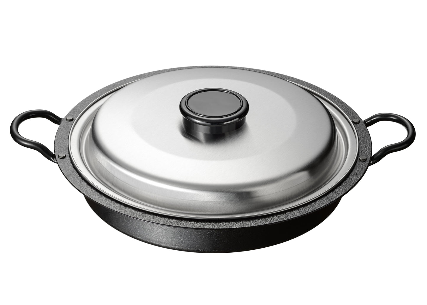 Enzo Iron Yakiniku & Gyoza Grill Pan with Stainless Steel Lid 26cm