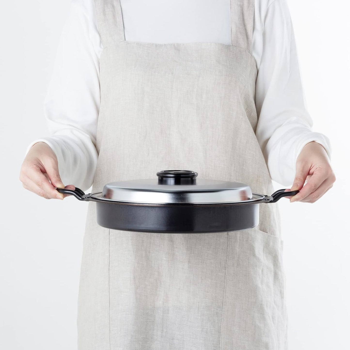 Enzo Iron Yakiniku & Gyoza Grill Pan with Stainless Steel Lid 26cm