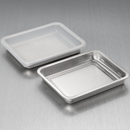 Enzo Stainless Steel Stackable Rectangular Prep Tray Set with Lid