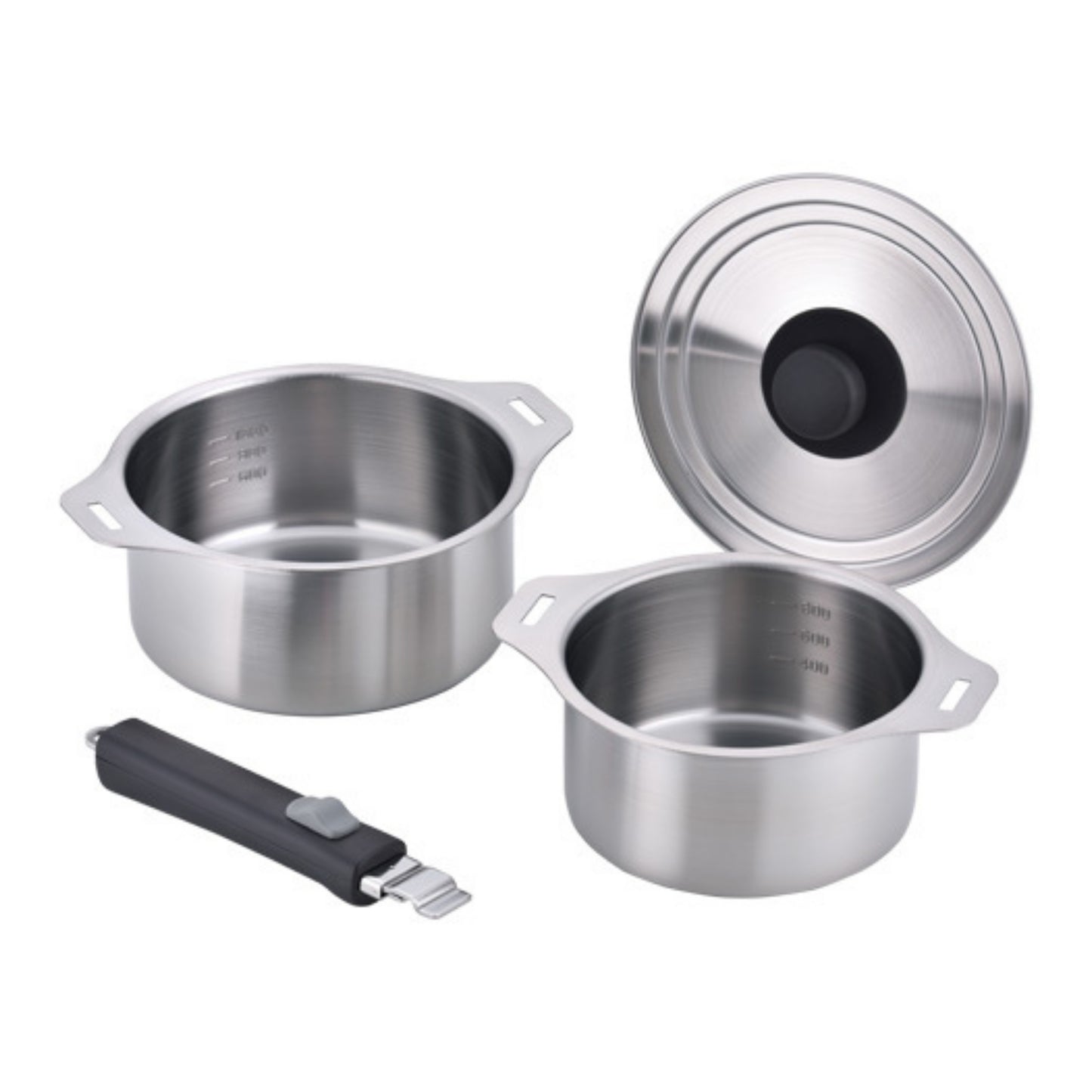 Enzo Stainless Steel Detachable Handle Saucepan Set 14cm & 16cm