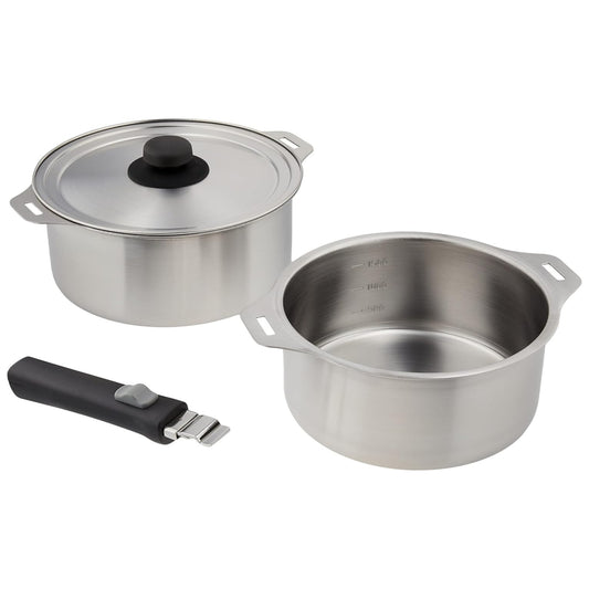 Enzo Stainless Steel Detachable Handle Saucepan Set 18cm & 20cm