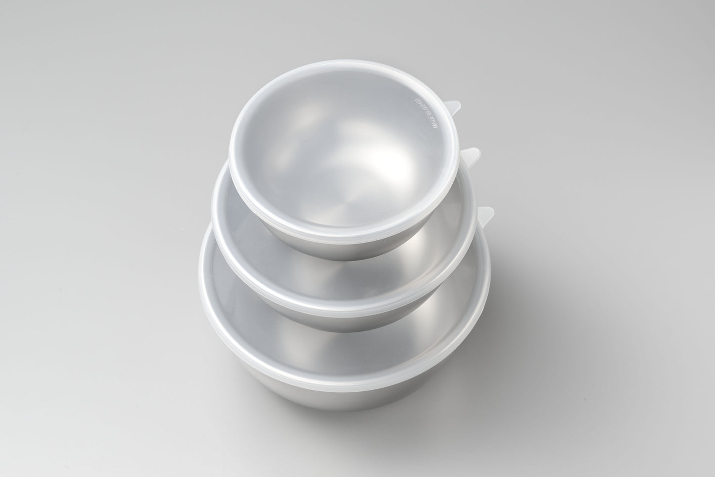 Enzo Stainless Steel Mixing Bowl Set with Silicone Lids