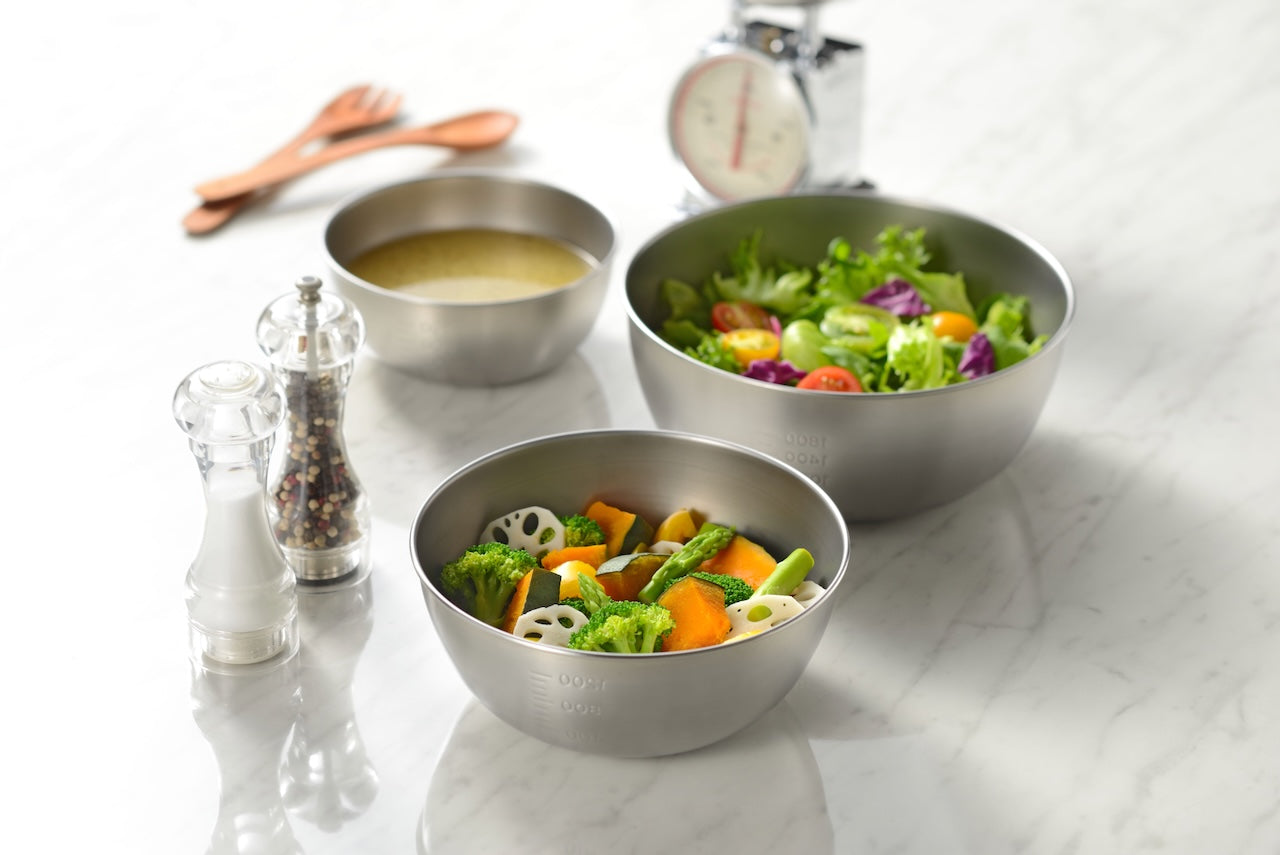 Enzo Stainless Steel 3-Piece Mixing Bowl Set
