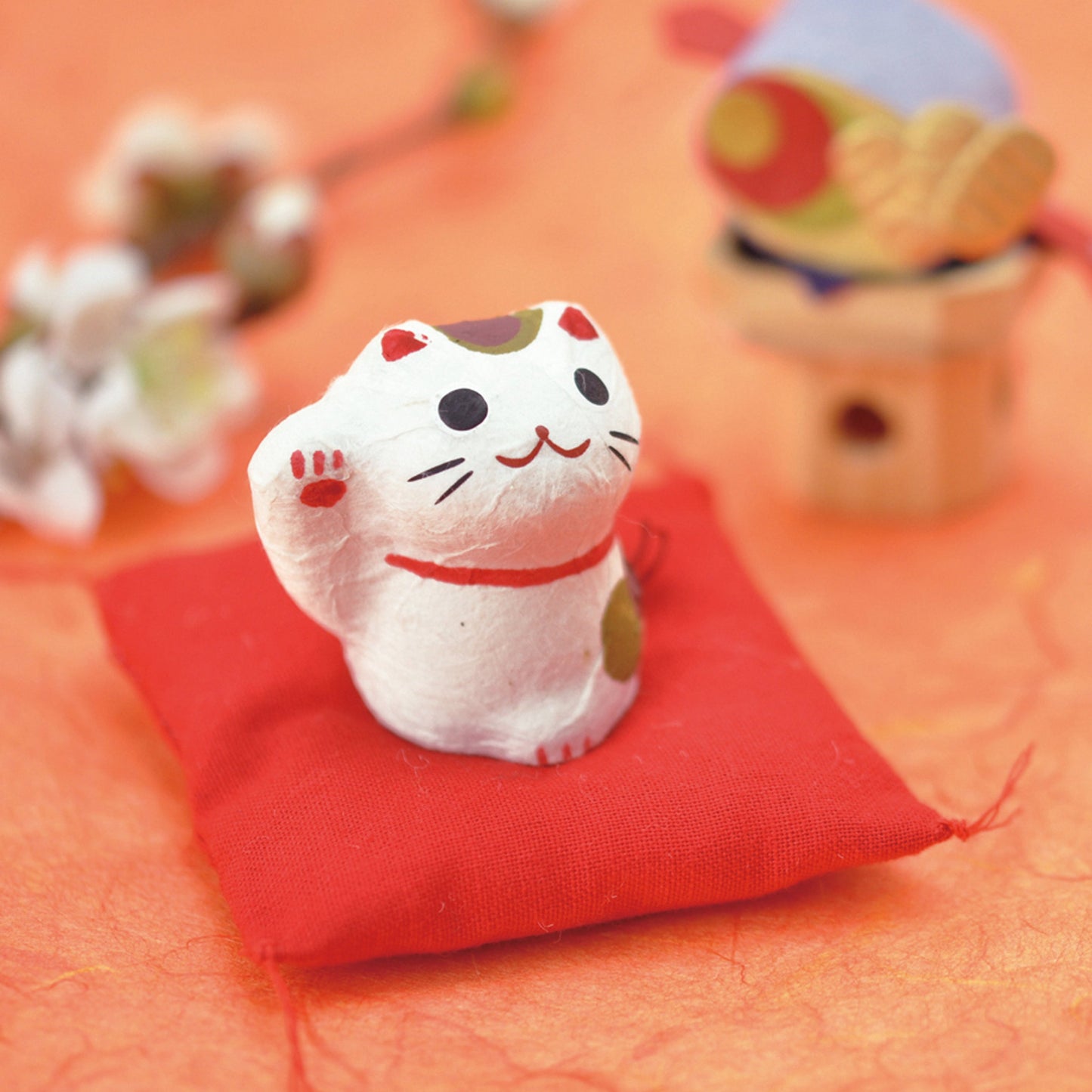 Noted Flowering Fortune Seed Paper Token - White Cat