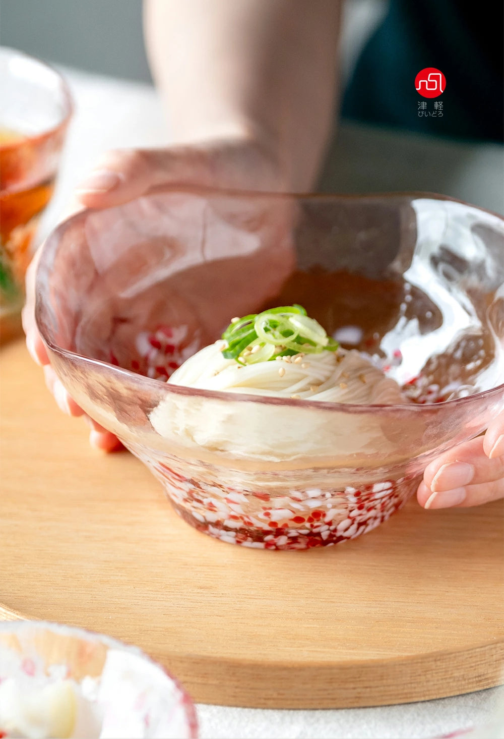Flowers of Tsugaru Apple Gift Boxed Glass Serving Bowl 16cm