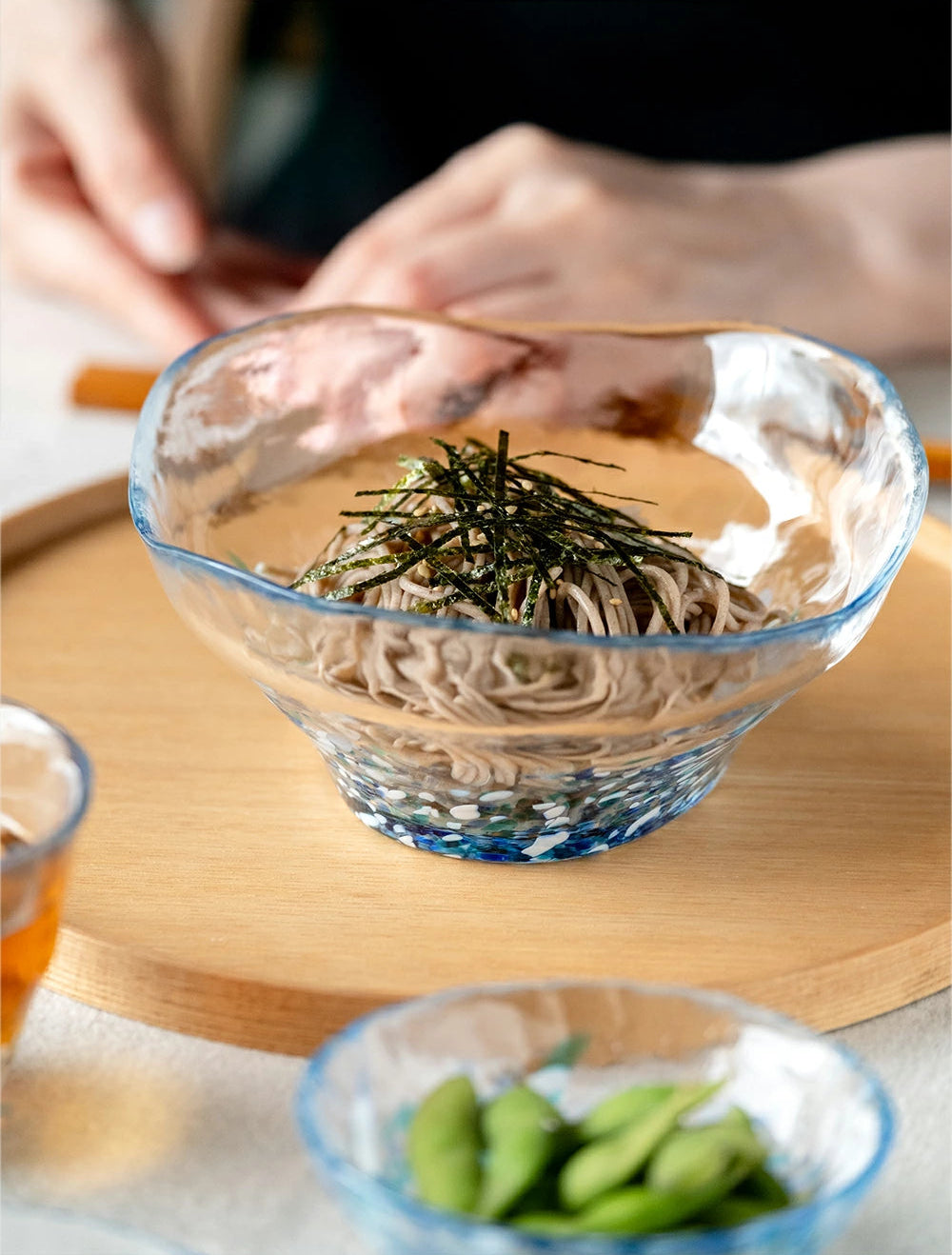 Flowers of Tsugaru Hydrangea Gift Boxed Glass Serving Bowl 16cm
