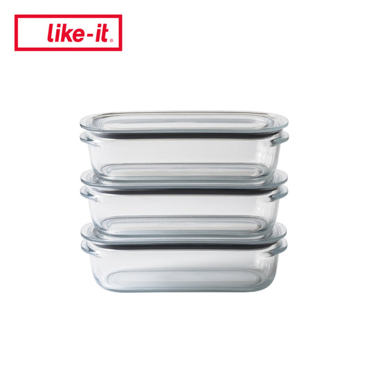 Food Storage Container Medium 520ml (set of 3) - Clear