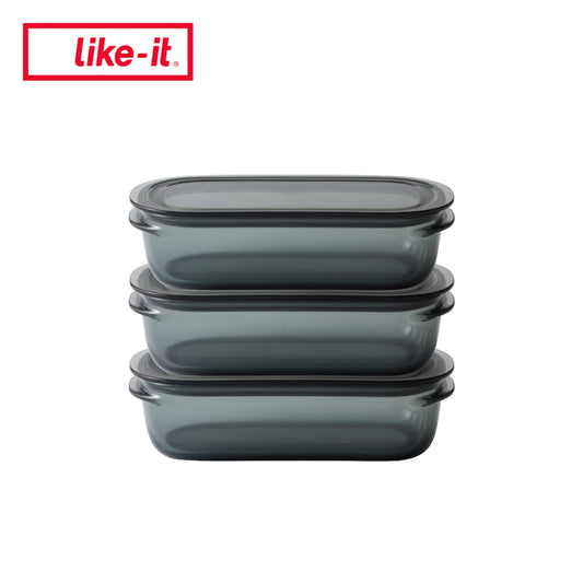 Food Storage Container Medium 520ml (set of 3) - Grey