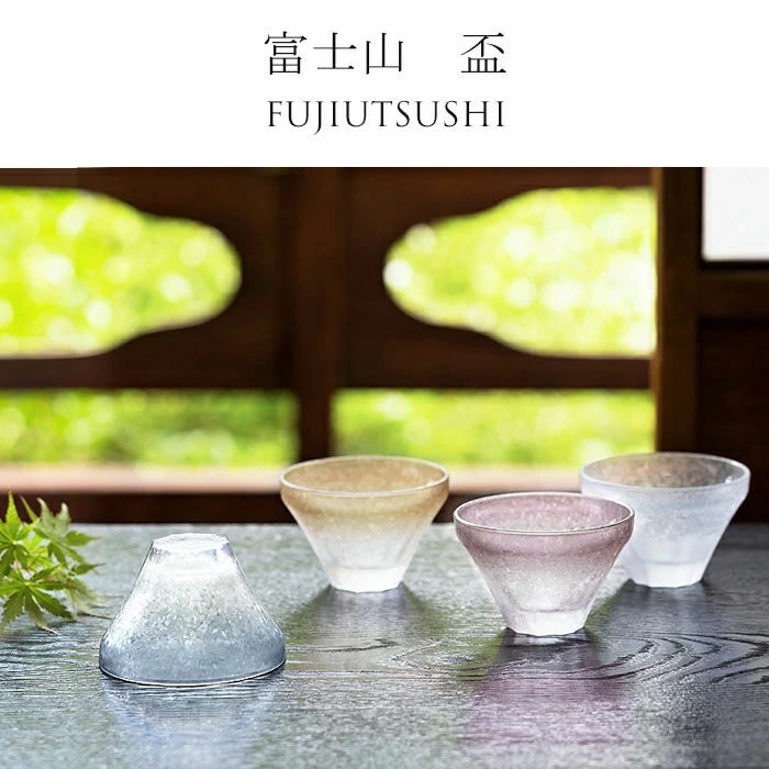 Fujiutsushi Mount Fuji Gift Boxed Glass Sake Cup 85ml - Pink