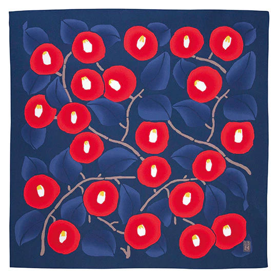 Furoshiki Patchin Bag M Water-repellent Camellia - Dark Navy