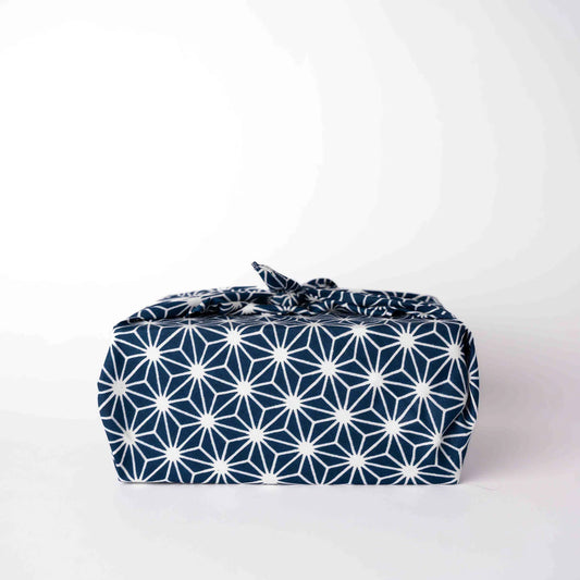 Navy Starburst reusable Furoshiki wrap 55cm