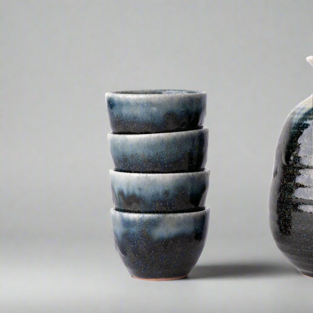 Gift Sake Set Ink Fade Glaze 280ml