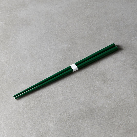 Deep green & white chopsticks 23cm