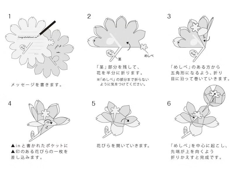 Hana-kotoba Sakura Flower Message Card