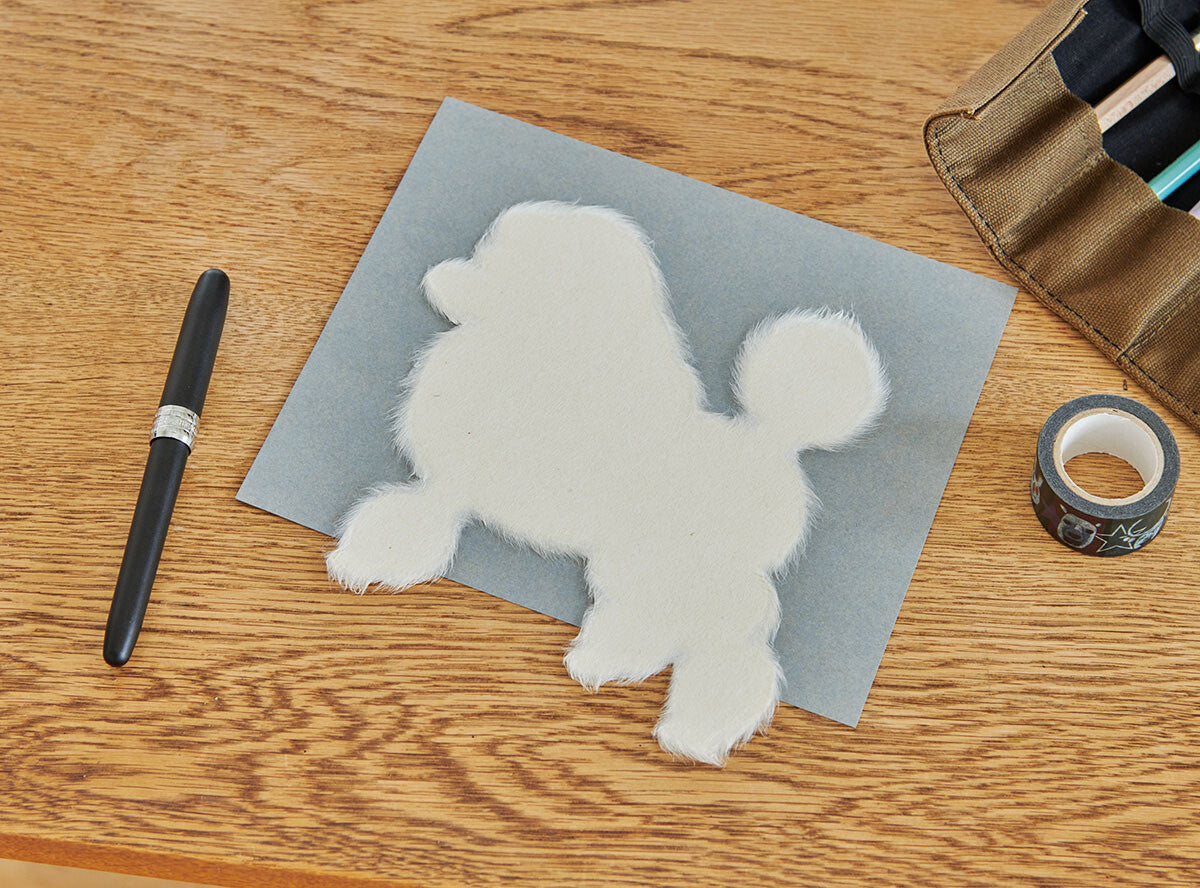 Handmade Japanese Mino Washi Poodle Message Card