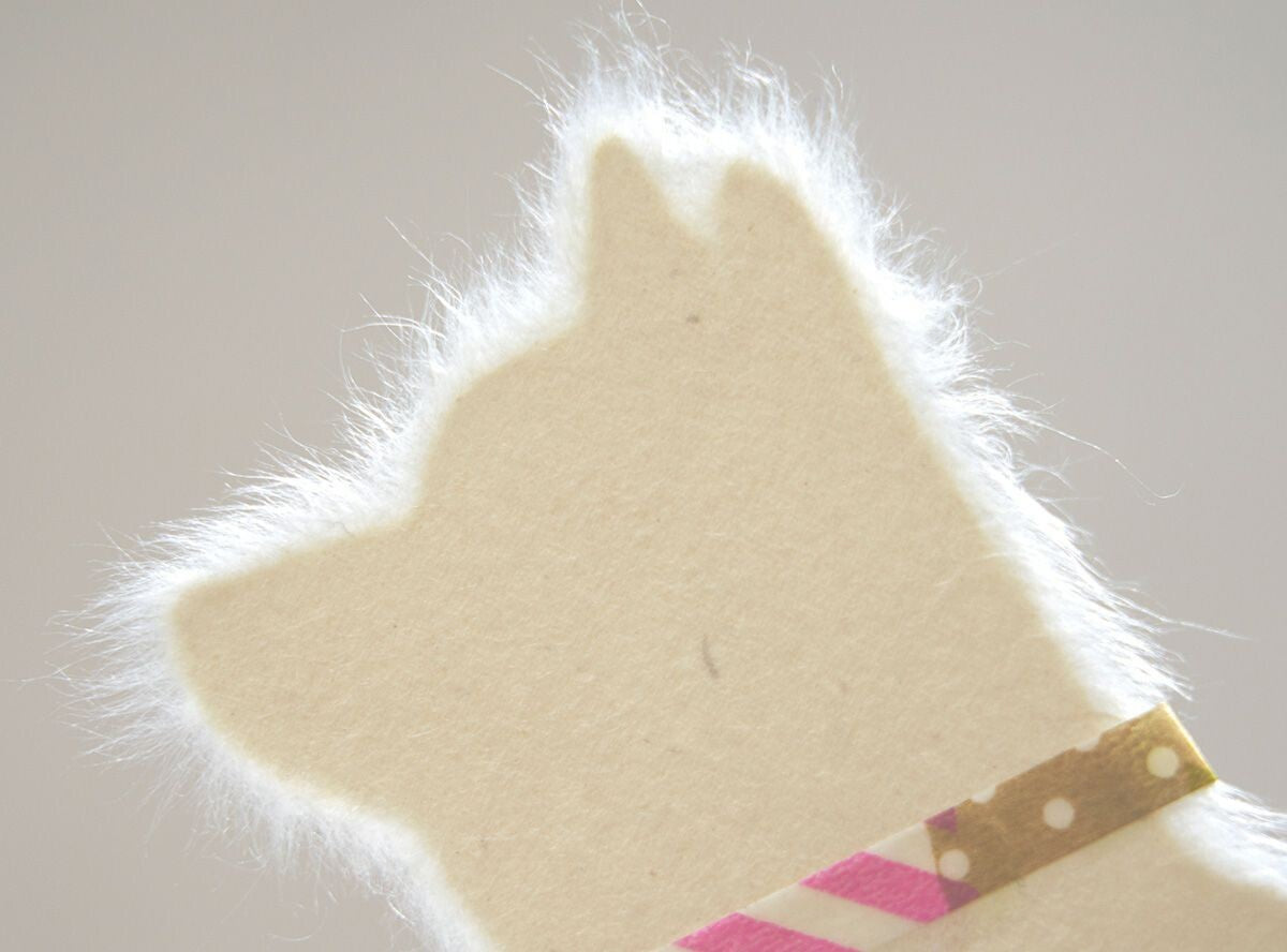 Handmade Japanese Mino Washi Shiba Message Card