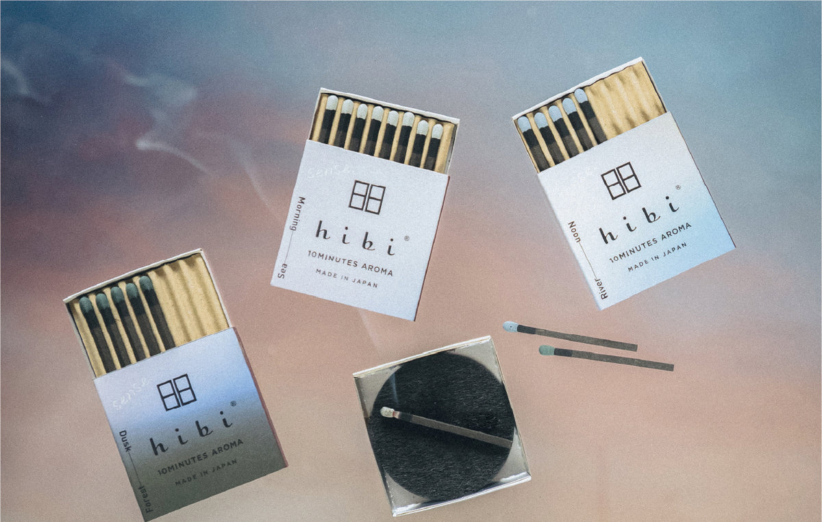 Hibi Sense. 10 Minutes Incense Matches Gift Set - 3 Scents