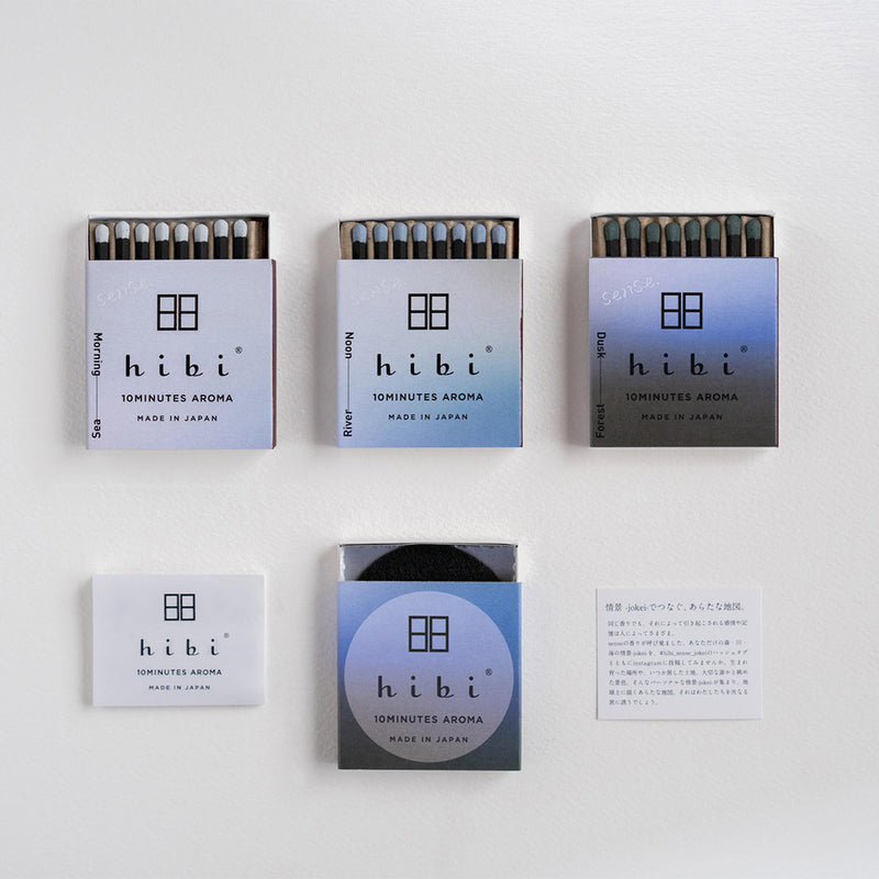 Hibi Sense. 10 Minutes Incense Matches Gift Set - 3 Scents