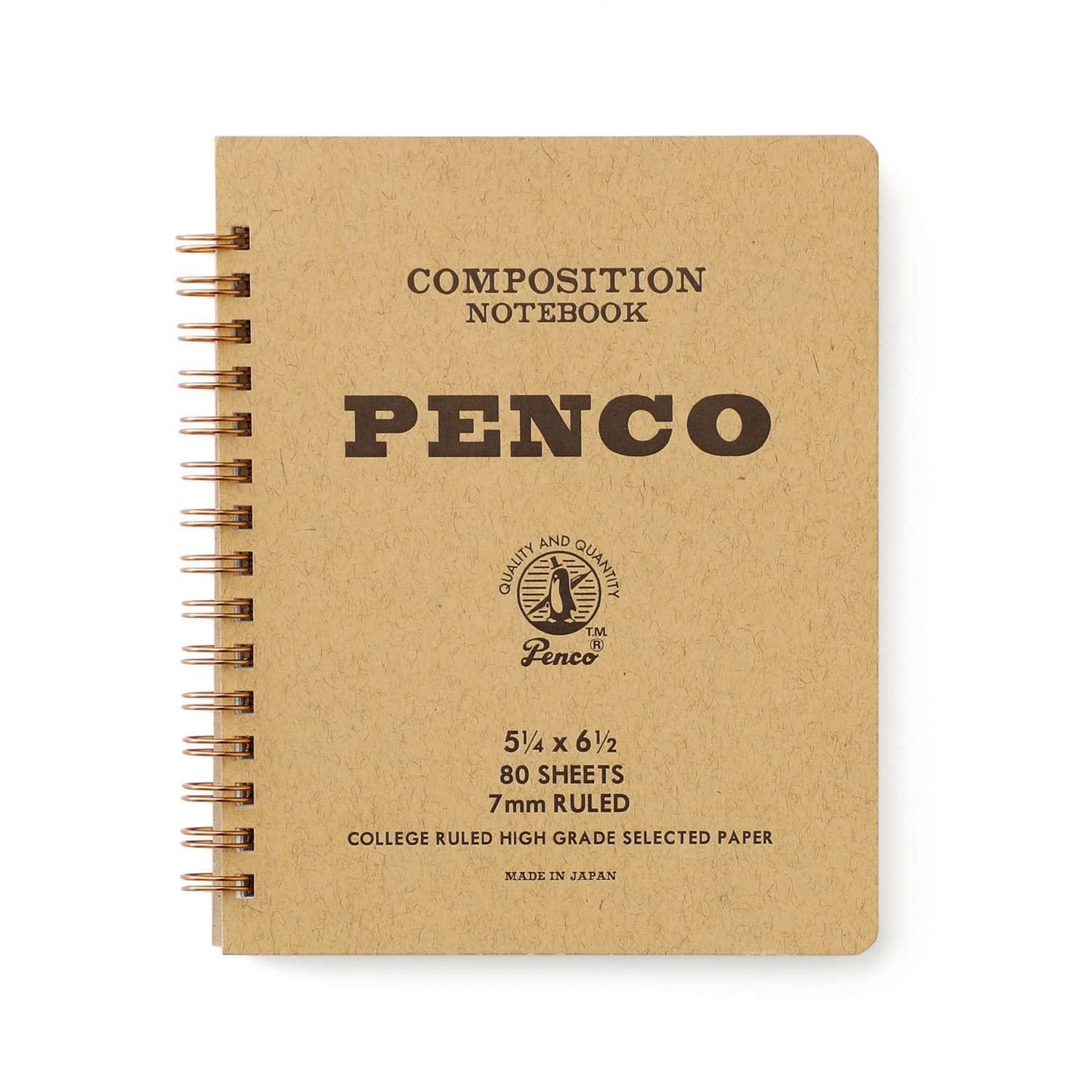 Hightide Penco Coil Lined Notebook M - Natural