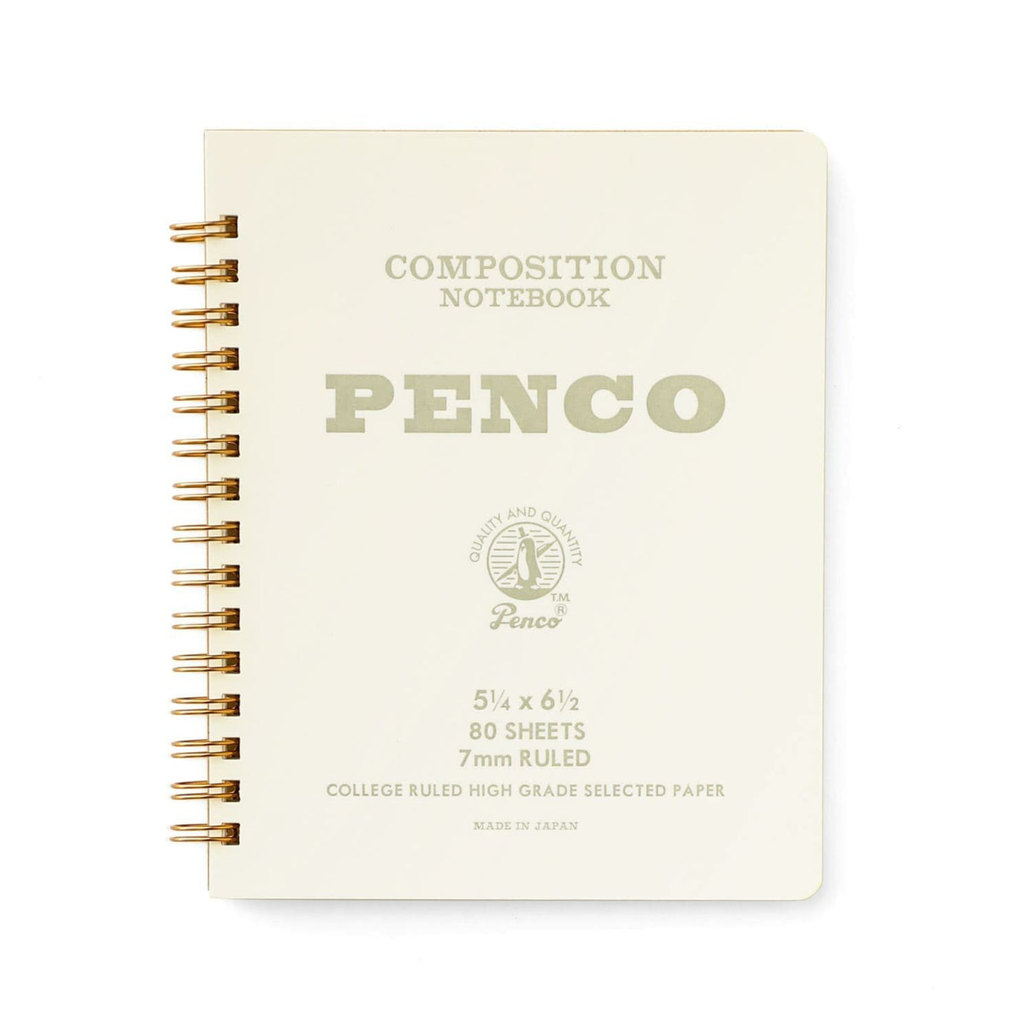 Hightide Penco Coil Lined Notebook M - White