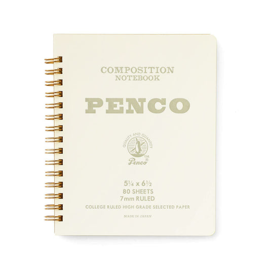 Hightide Penco Coil Lined Notebook M - White