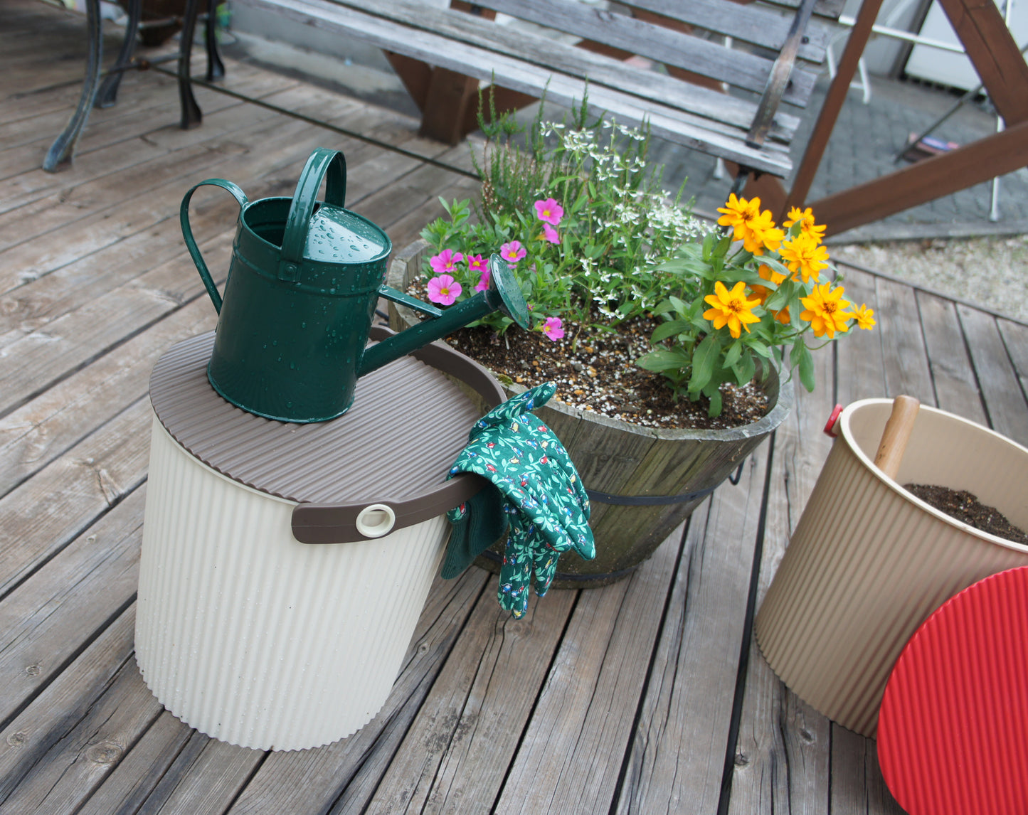 Hachiman Omnioutil L Storage Bucket 10L - Cafe Au Lait