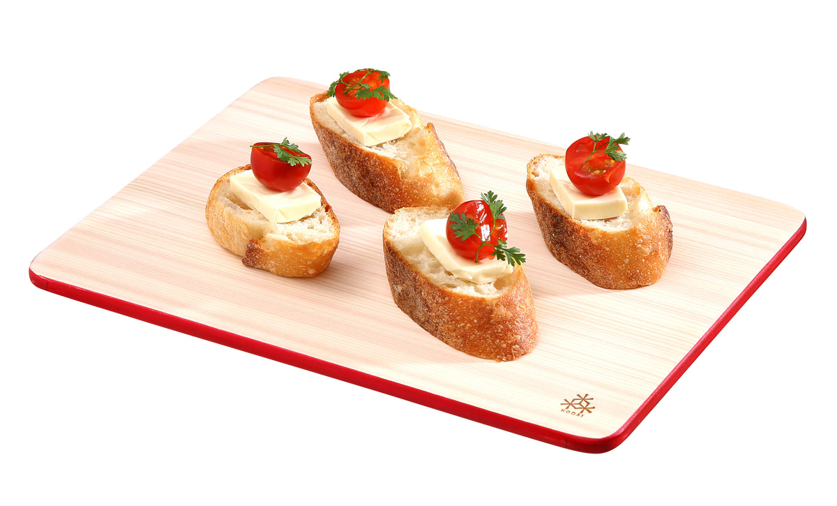 Hinoki Cutting Board Urushi - Red Medium