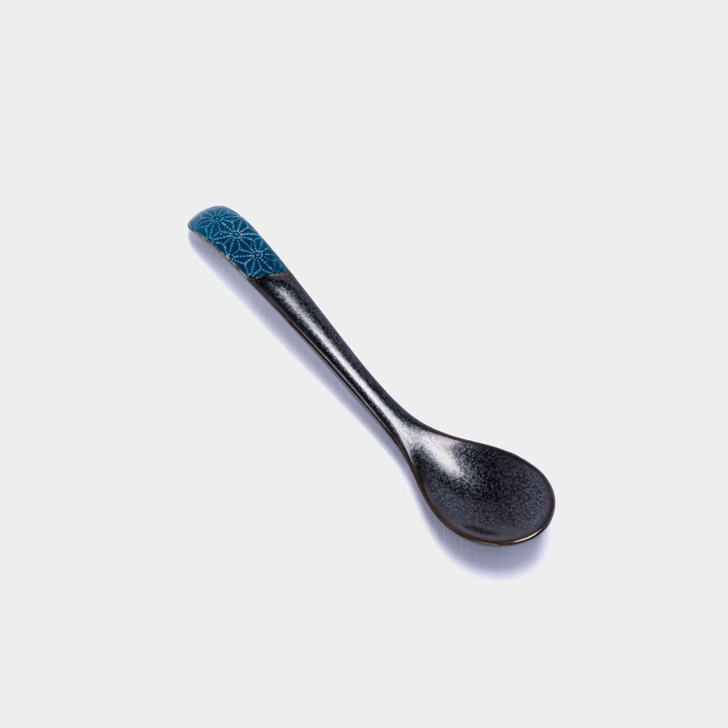 Indigo Asanoha design small black spoon 12.5cm