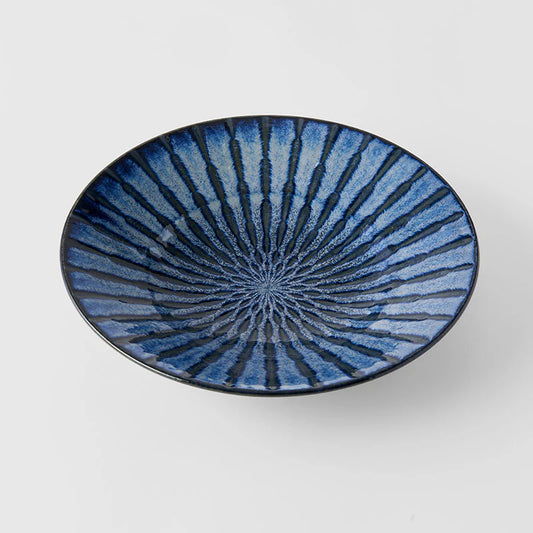 Indigo Drip Pasta Bowl 24cm