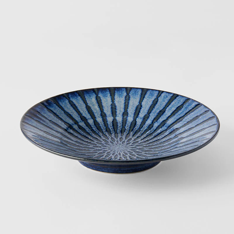 Indigo Drip Pasta Bowl 24cm