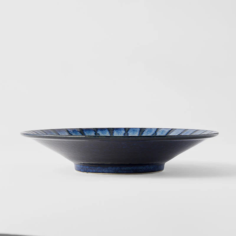 Indigo Drip Pasta Bowl 24cm