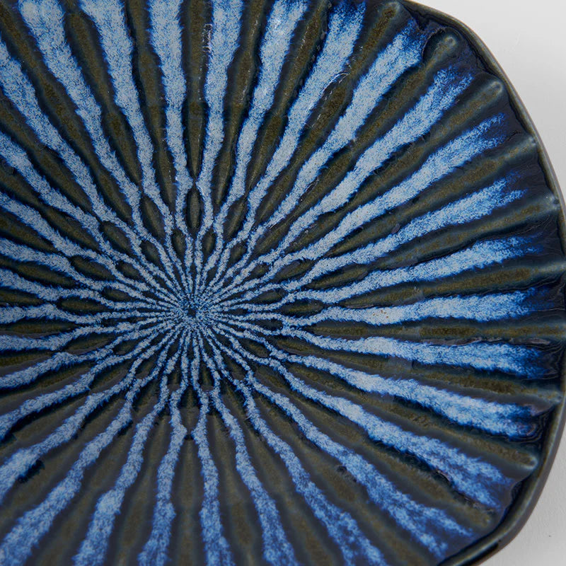 Indigo Drip Square Plate 18cm