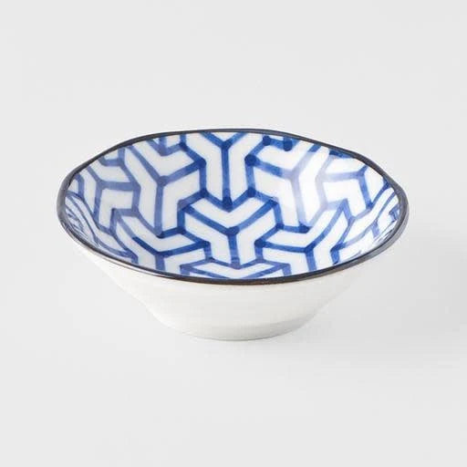 Indigo Herringbone Ikat Sauce Dish 11cm