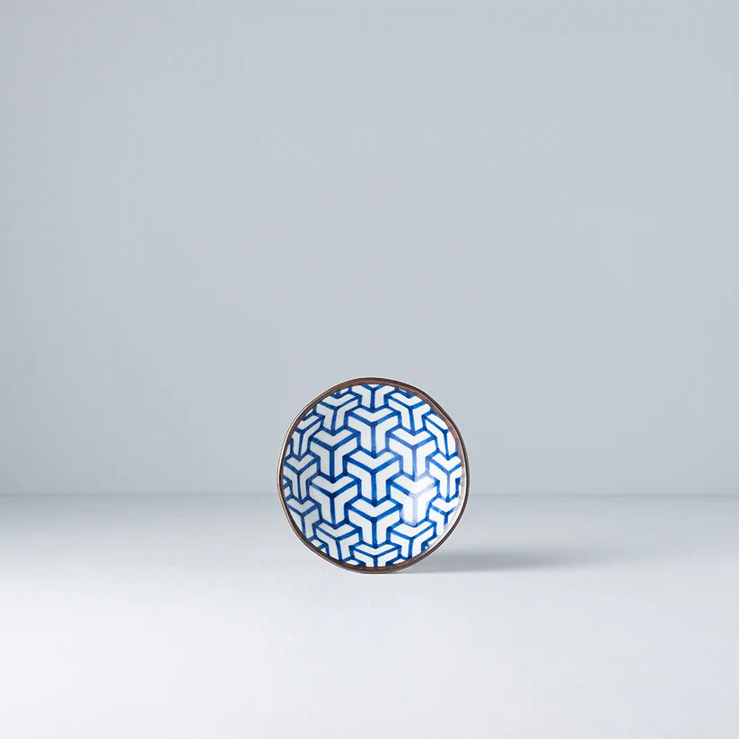 Indigo Herringbone Ikat Sauce Dish 11cm