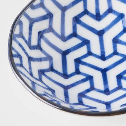 Indigo Herringbone Ikat Sauce Dish 11cm
