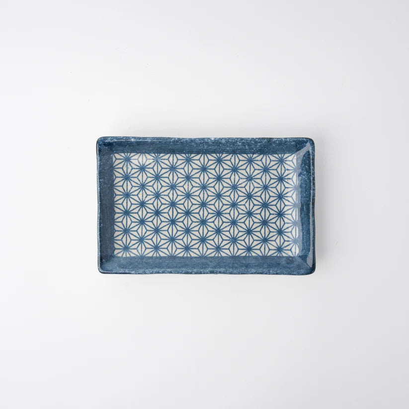 Indigo Ikat Starburst Serving Plate 22cm