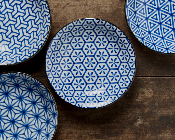 Indigo Starburst Ikat Dinner Plate 23cm