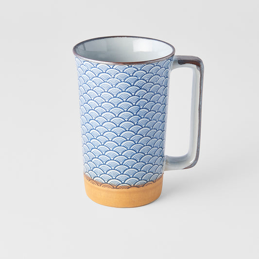 Indigo Wave Mug with Handle 400ml