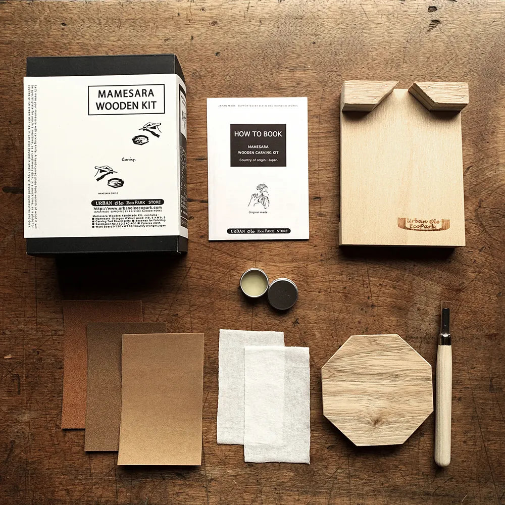 Japanese Wooden Mamesara Dish Carving DIY Kit - Octagon