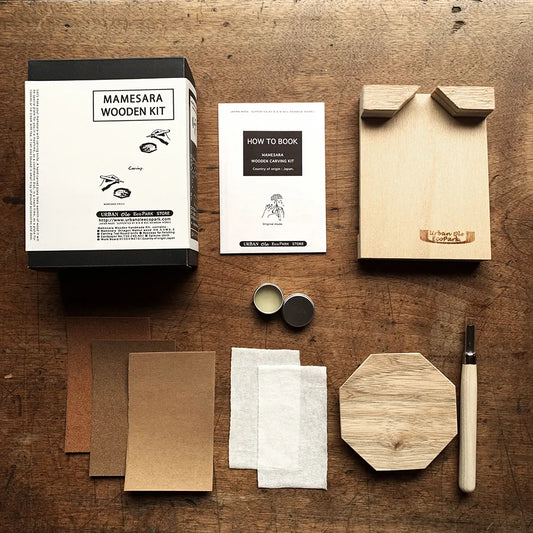 Japanese Wooden Mamesara Dish Carving DIY Kit - Octagon