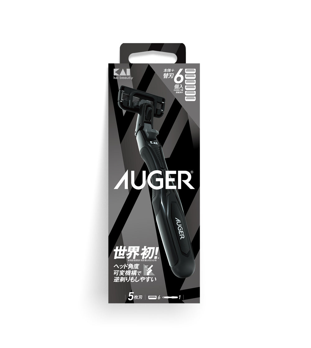 Kai Beauty AUGER Razor Handle with 6 Blades