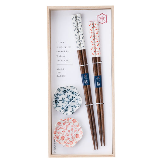 KURABI Irodori Hika Chopsticks Wooden Box Gift Set