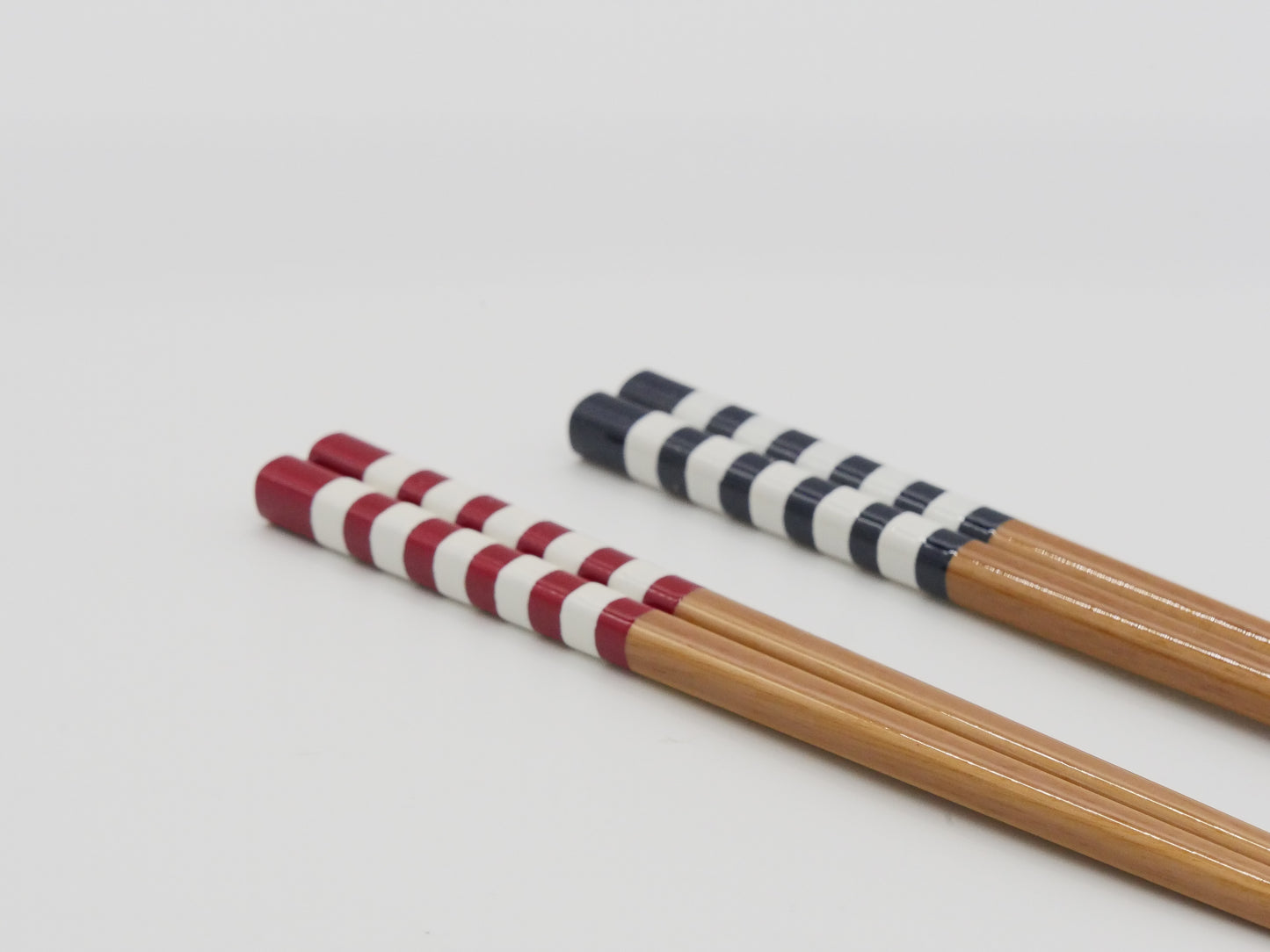 KURABI Milk Stripe Chopsticks & Daruma Chopstick Rest Gift Set
