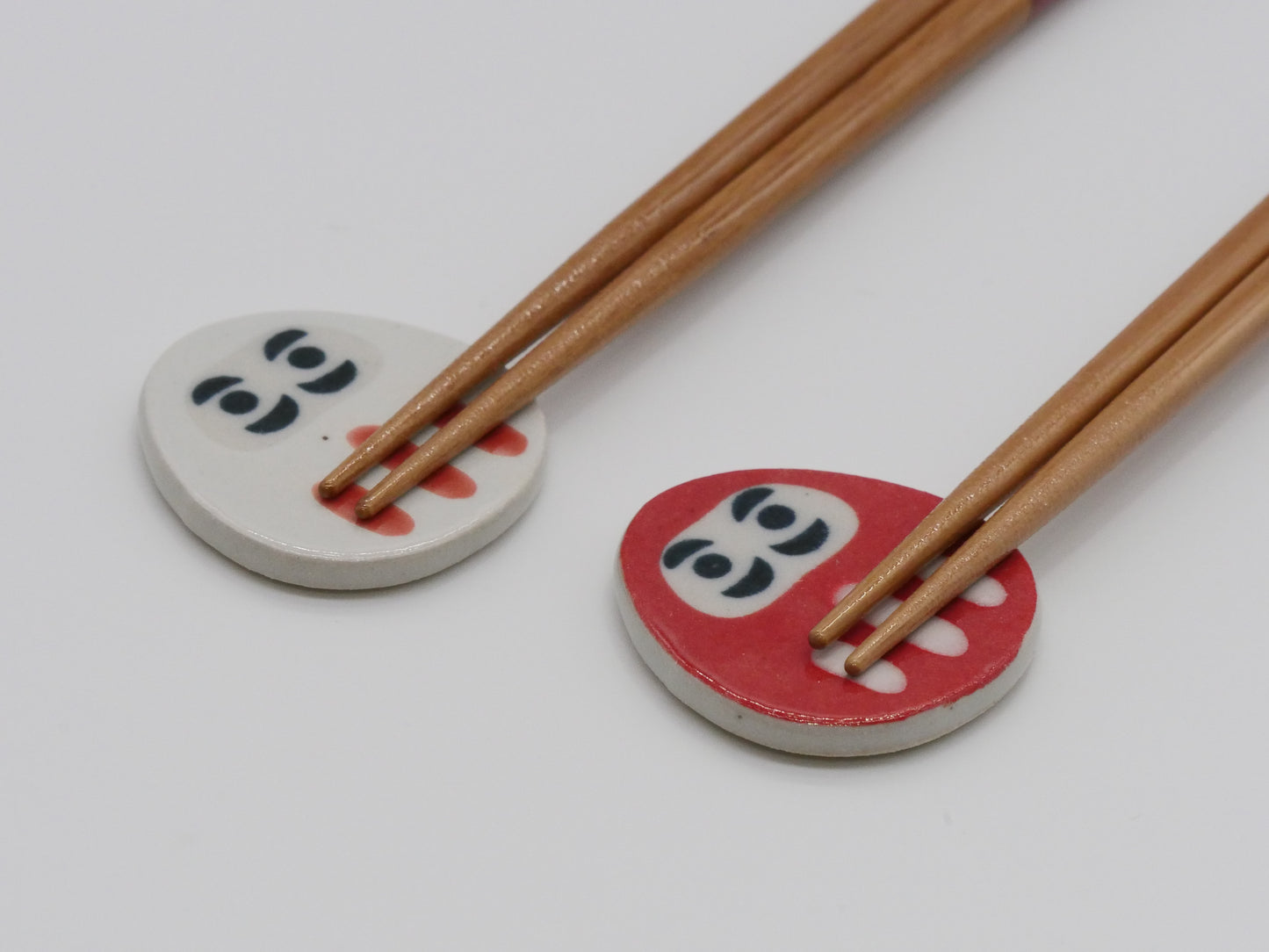 KURABI Milk Stripe Chopsticks & Daruma Chopstick Rest Gift Set