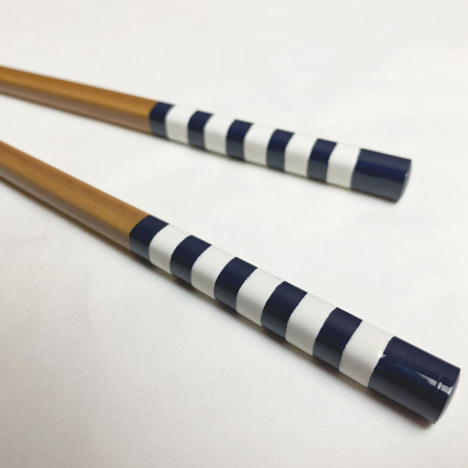KURABI Milk Stripe Chopsticks & Daruma Chopstick Rest Gift Set