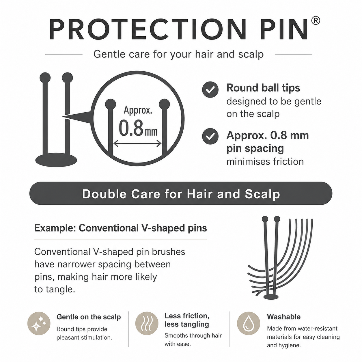 Kai KOBAKO Smooth Scalp Massage Hair Brush (Hard)
