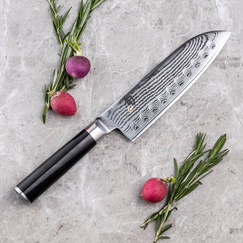 Kai Shun Classic Scalloped Santoku Knife 18cm