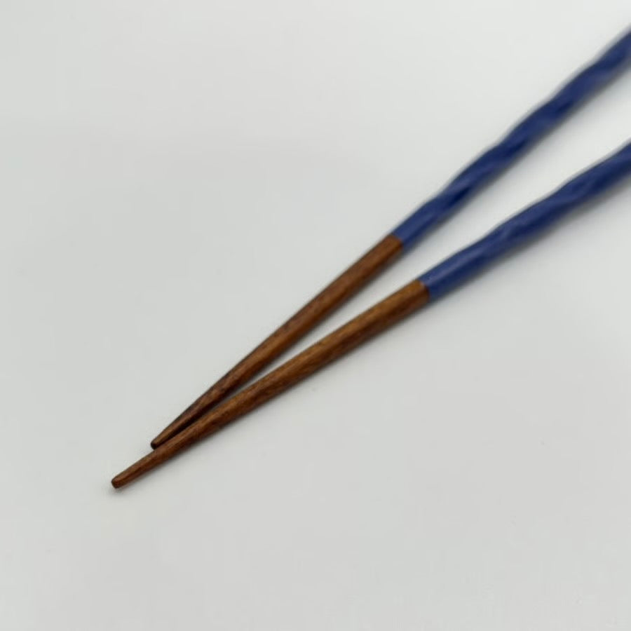 KURABI 2 Pairs Chopsticks Wooden Gift Box Navy & Pink 