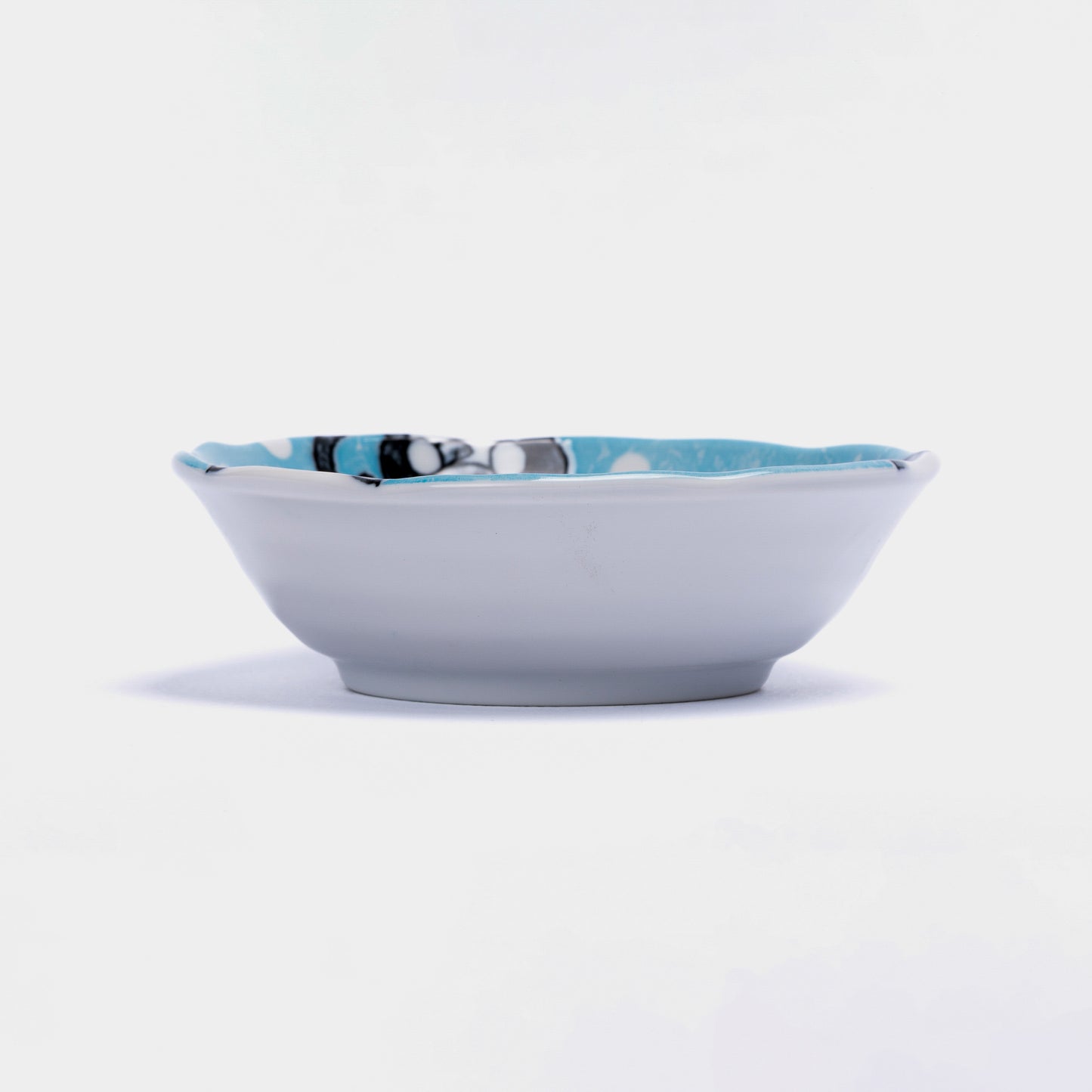 Kawaii Blue Glaze Small Shallow Bowl 14cm