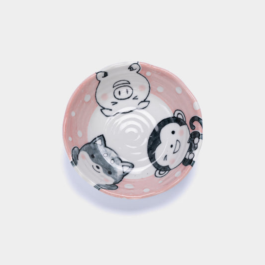 Kawaii Pink Glaze Small Shallow Bowl 14cm